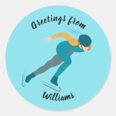 Skaten Runder Aufkleber (Vorderseite)