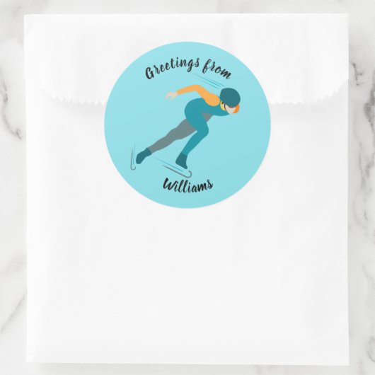 Skaten Runder Aufkleber (Tasche)