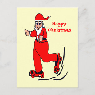 Skaten Santa Feiertagspostkarte