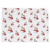 Skaten Santa Niedliche Weihnachtswasserfarbe Muste Große Geschenktüte (Rückseite)