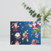 Skaten Santa Postkarte (Stehend Vorderseite)