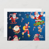 Skaten Santa Postkarte (Vorne/Hinten)