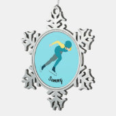 Skaten Schneeflocken Zinn-Ornament (Rechts)