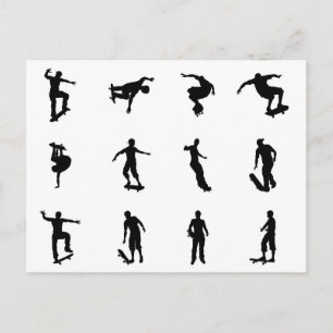 Skaten Skateboarder-Silhouetten Postkarte