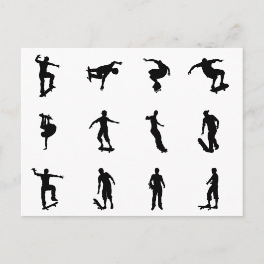 Skaten Skateboarder-Silhouetten Postkarte (Vorderseite)