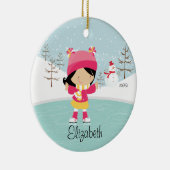 Skaten-Skater-Mädchen-datierte Keramikornament (Rechts)