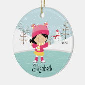 Skaten-Skater-Mädchen-datierte Keramikornament (Links)