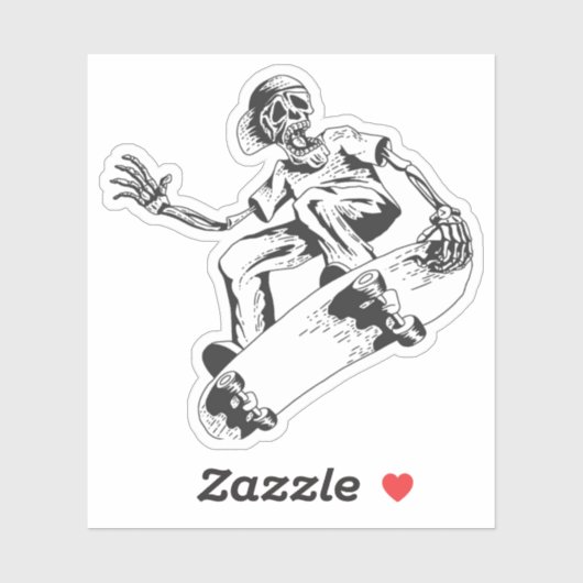 Skaten Skeleton-Skateboard Aufkleber (Blatt)