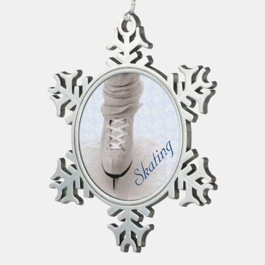 'Skaten' Snowflake-Ornament Schneeflocken Zinn-Ornament (Rechts)