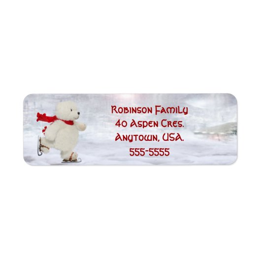 Skaten Snowman Christmas Address Labels (Vorne)