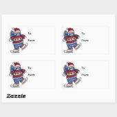 Skaten Snowman - Gift Tags Rechteckiger Aufkleber (Blatt)