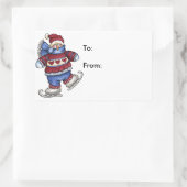 Skaten Snowman - Gift Tags Rechteckiger Aufkleber (Tasche)