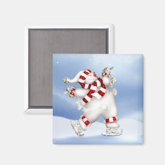 Skaten Snowman Magnet (Vorderseite/Rückseite)