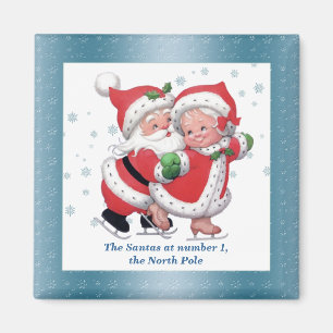 Skaten Snowman und Snowwoman Magnet