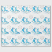 Skaten und Schneeflocken Geschenkpapier (Flach)