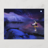 Skaten unter der Nordlichtspalte Postkarte (Vorderseite)