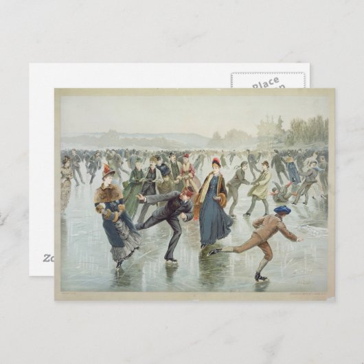 Skaten, veröffentlicht von L. Prang and Co. Postkarte (Vorne/Hinten)