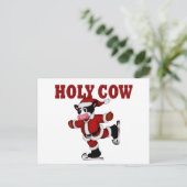 Skaten Weihnachtskuh Feiertagspostkarte (Stehend Vorderseite)