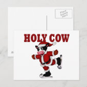Skaten Weihnachtskuh Feiertagspostkarte (Vorne/Hinten)