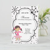 Skaten zum Geburtstag von Eis (weiß) Einladung (Stehend Vorderseite)