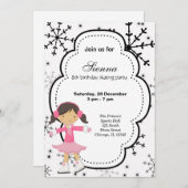 Skaten zum Geburtstag von Eis (weiß) Einladung (Vorne/Hinten)