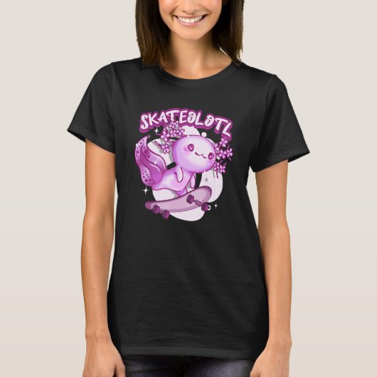 Skateolotl Skaten Axolotl Skateboard Skate Skateb T-Shirt (Vorderseite)