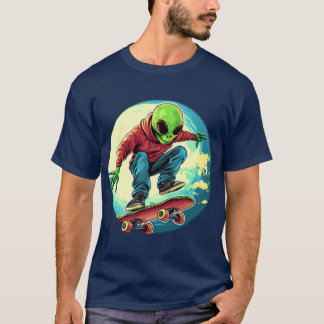 Skater Alien / Skateboarder T - Shirt