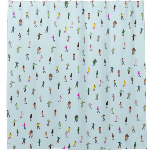 Skater am Skaten Maler See Weihnachten Duschvorhang (Vorderseite)