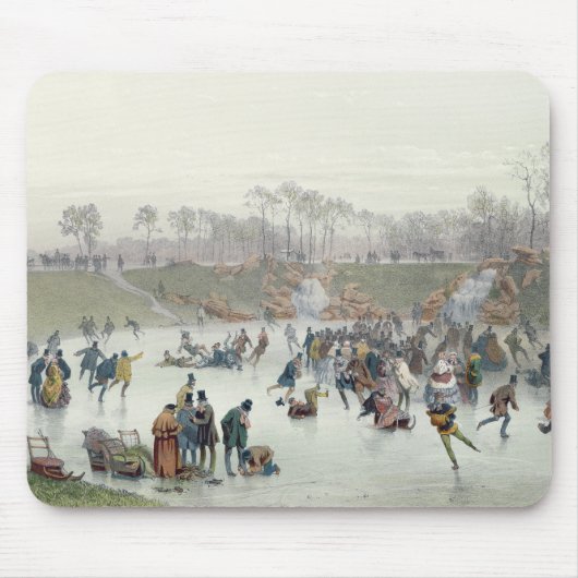 Skater auf dem See an Bois De Boulogne Mousepad (Vorne)