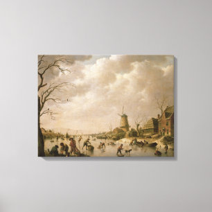 Skater auf einem gefrorenen Kanal, 1779 Leinwanddruck