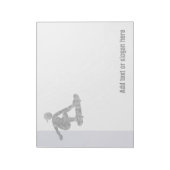 Skater auf Skateboard-Logos und Slogan Notizblock (Rotiert)
