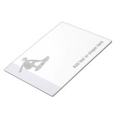 Skater auf Skateboard-Logos und Slogan Notizblock (angewinkelt)