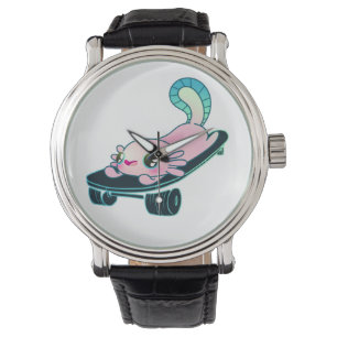 Skater Axolotl Skateboard Lovers Girl or Boy  Armbanduhr