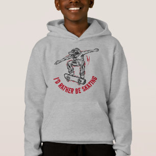 Skater bei einem Flugmanöver, Lieber Skaten Hoodie