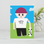 Skater Boy Einladung (Stehend Vorderseite)