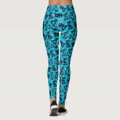 Skater Boy Skateboarders Blue Leggings (Rückseite)
