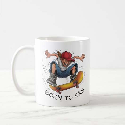 Skater Boy Skateboarding Kaffeetasse (Links)