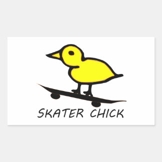 Skater Chick Rechteckiger Aufkleber