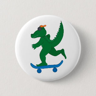 Skater Crocodile Button