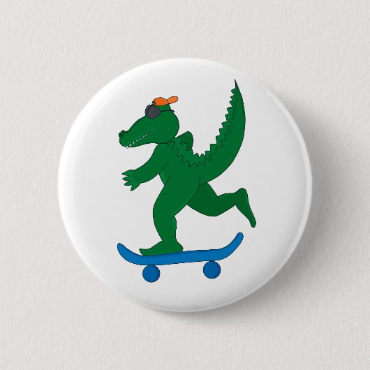 Skater Crocodile Button (Vorderseite)