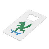 Skater Crocodile Geldbeutel Flaschenöffner (Rückseite Schrägansicht)