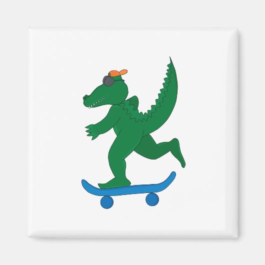 Skater Crocodile Magnet (Vorne)