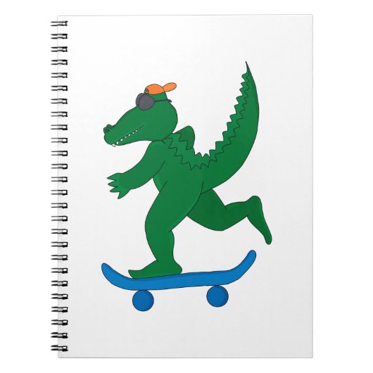 Skater Crocodile Notizblock (Vorderseite)