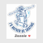 Skater, der mitten in der Luft fährt, statt Skaten Aufkleber (Blatt)