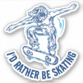 Skater, der mitten in der Luft fährt, statt Skaten Aufkleber (Vorderseite)