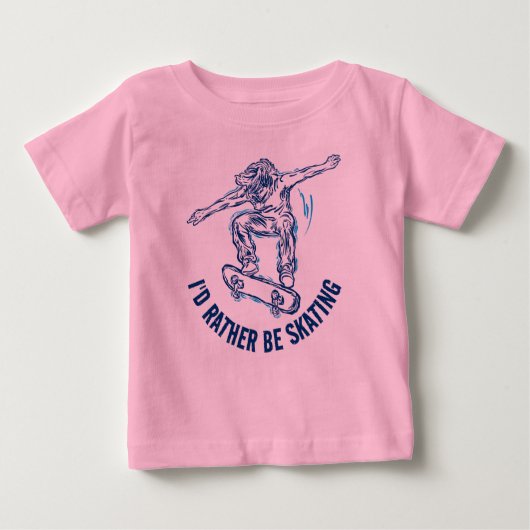 Skater, der mitten in der Luft fährt, statt Skaten Baby T-shirt (Vorderseite)