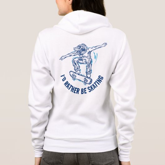 Skater, der mitten in der Luft fährt, statt Skaten Hoodie (Rückseite)