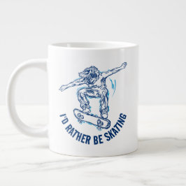 Skater, der mitten in der Luft fährt, statt Skaten Jumbo-Tasse