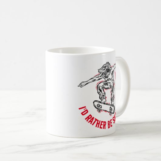 Skater, der mitten in der Luft fährt, statt Skaten Kaffeetasse (VorderseiteRechts)