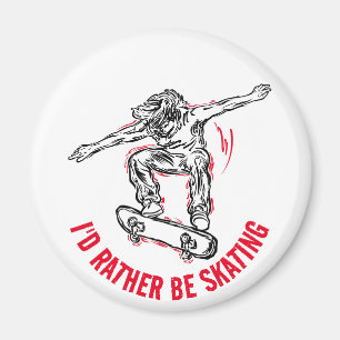 Skater, der mitten in der Luft fährt, statt Skaten Magnet